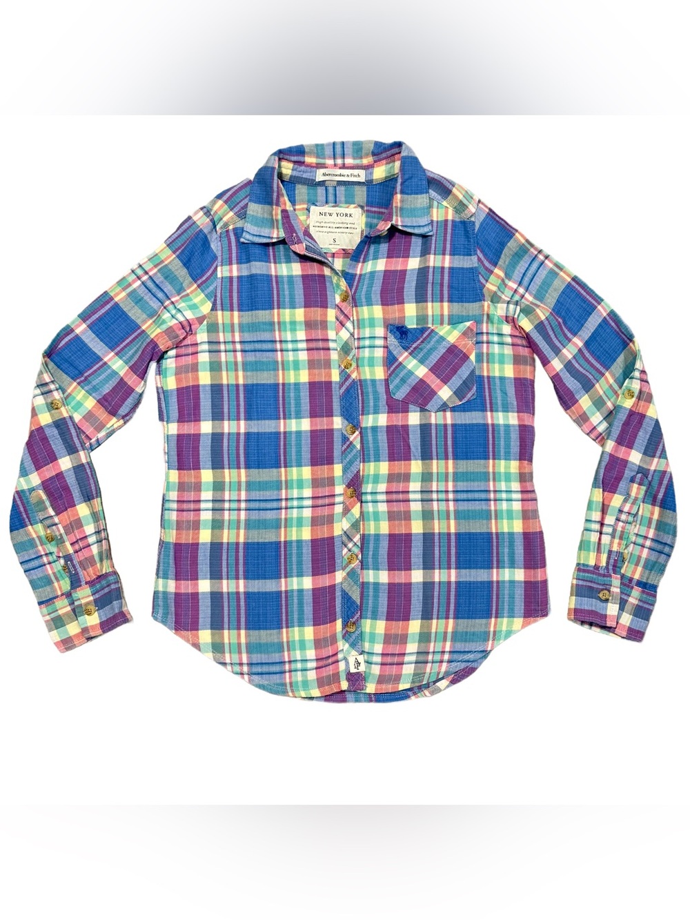Abercrombie & Fitch Women’s Small Plaid Button Light Summer Shirt